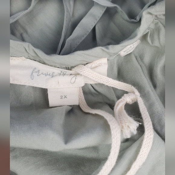 ANTHROPOLOGIE RUCHED PUFF-SLEEVE BABYDOLL MINI COTTON DRESS 2X - Picture 12 of 14